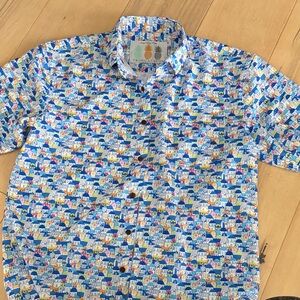Blue and Yellow Men's Casual Shirt